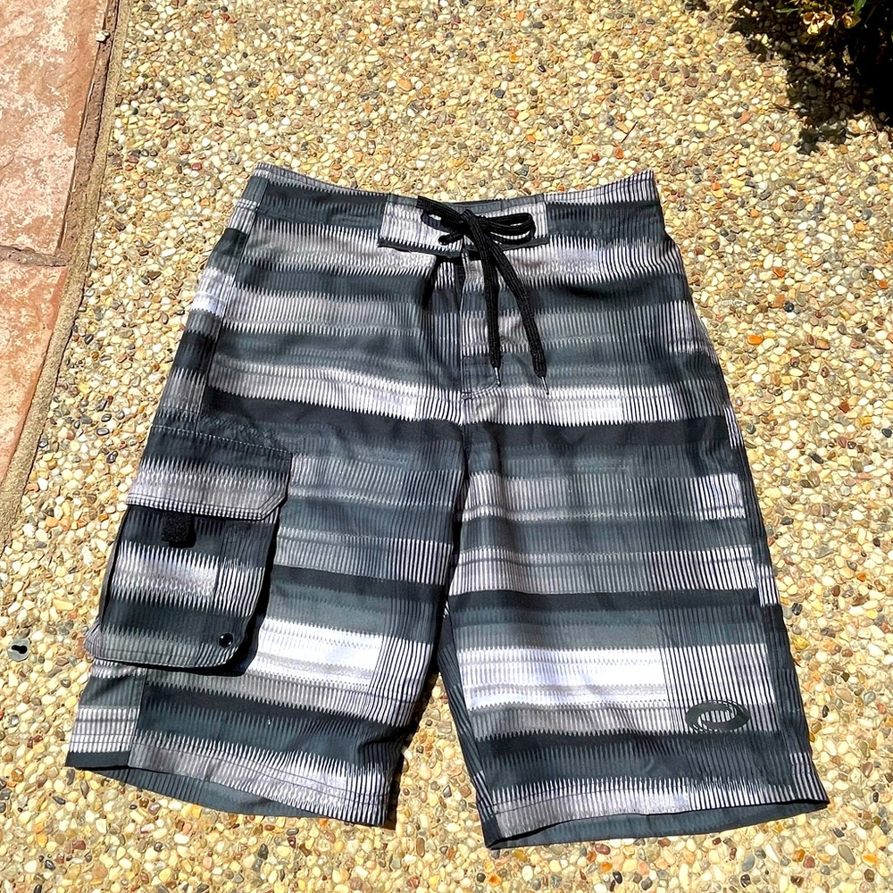 O’rageous, Black & Gray, Board Shorts, Size 30
